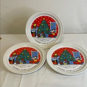 Vintage LILLIAN VERNON Christmas Tree Dessert/Salad Plates